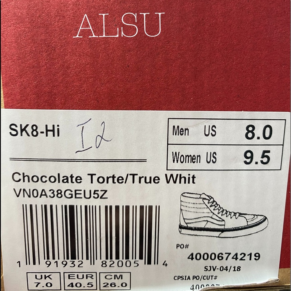 VANS SK8-High Top Chocolate Torte W AUTHENTIC VN0A38GEU5Z - Picture 6 of 6